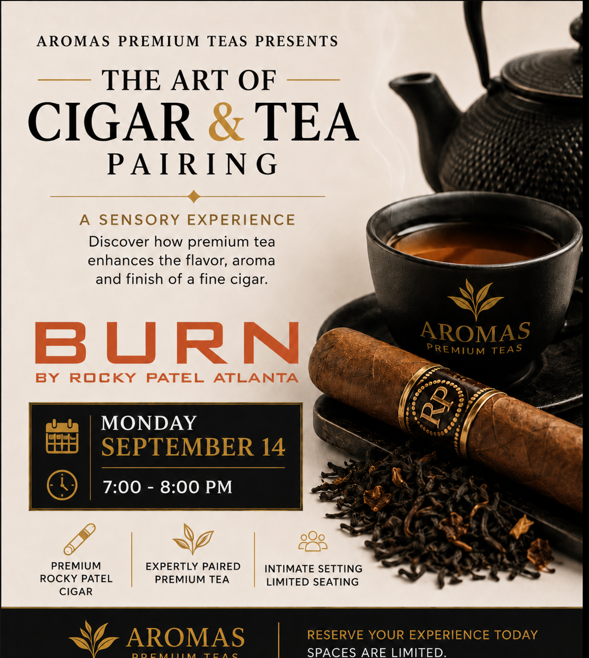 Cigar & Tea Pairing –at BURN by Rocky Patel